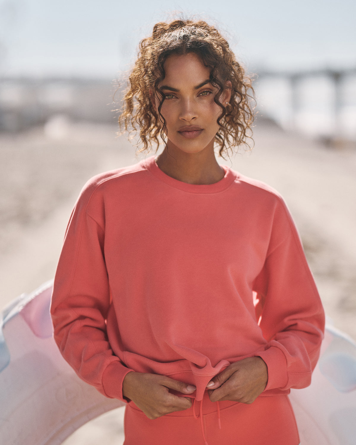 Sedona Seams Crew Women's Bright Coral Sweatshirt