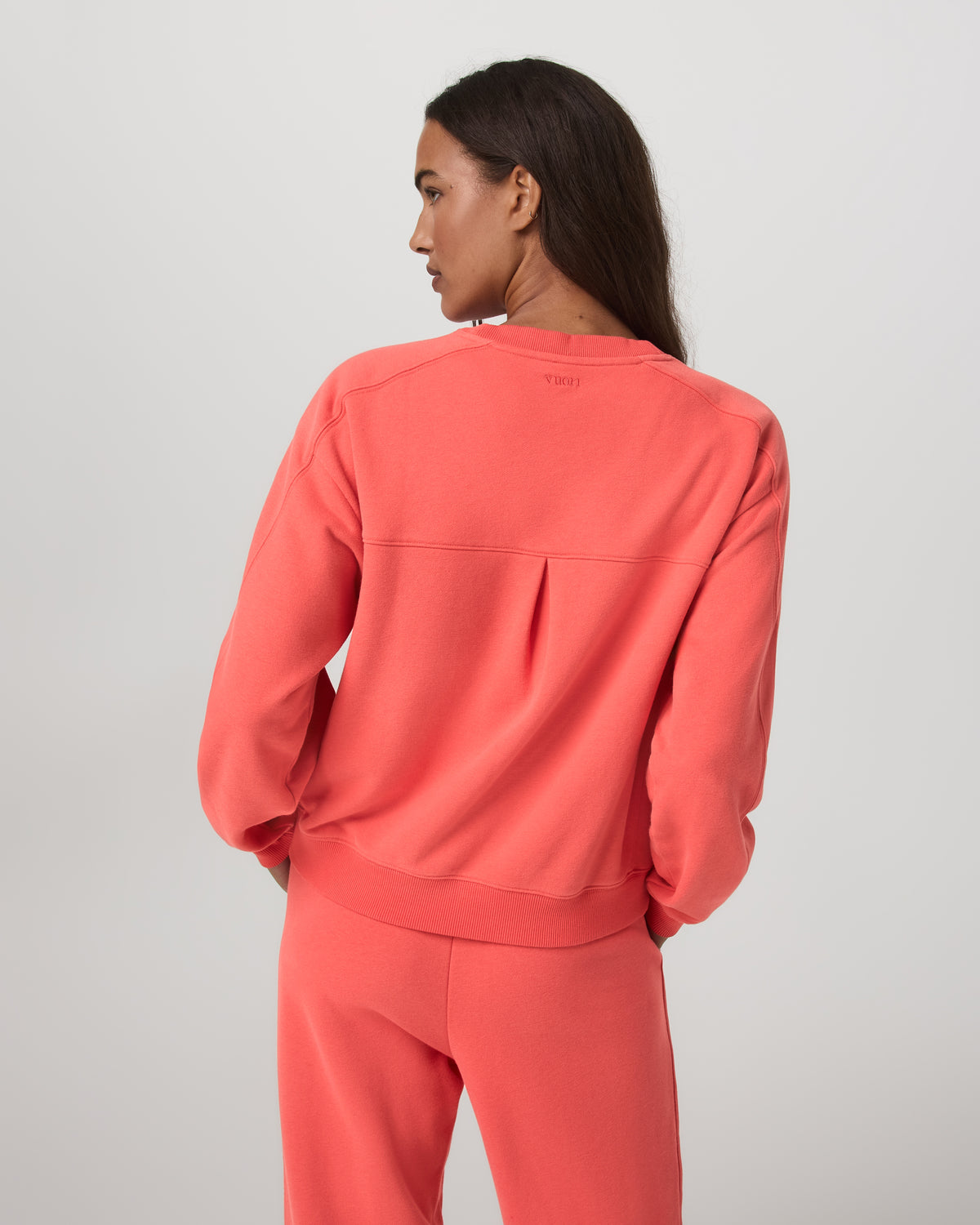 Sedona Seams Crew Women's Bright Coral Sweatshirt - Image 3
