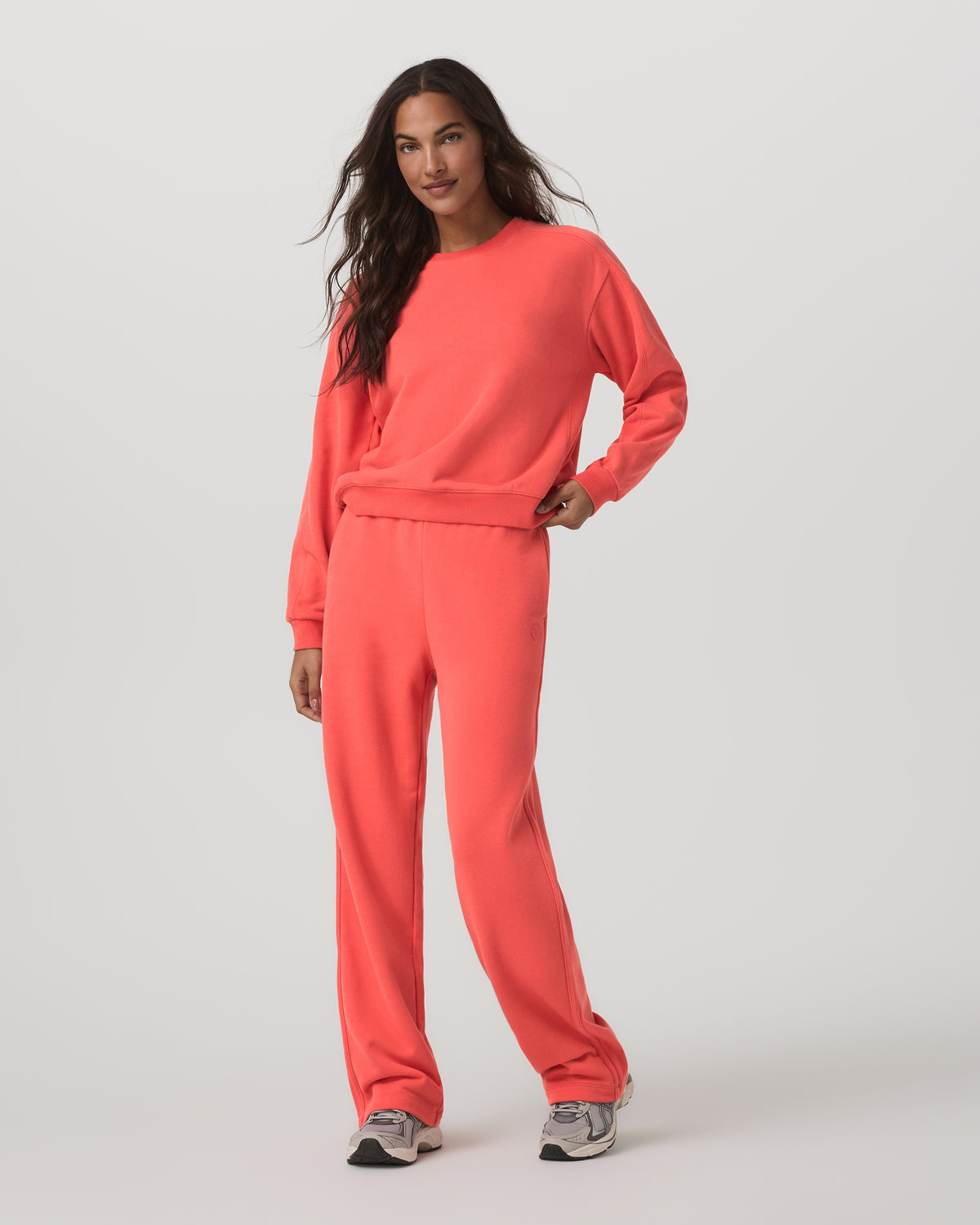 Sedona Seams Crew Women's Bright Coral Sweatshirt - Image 4