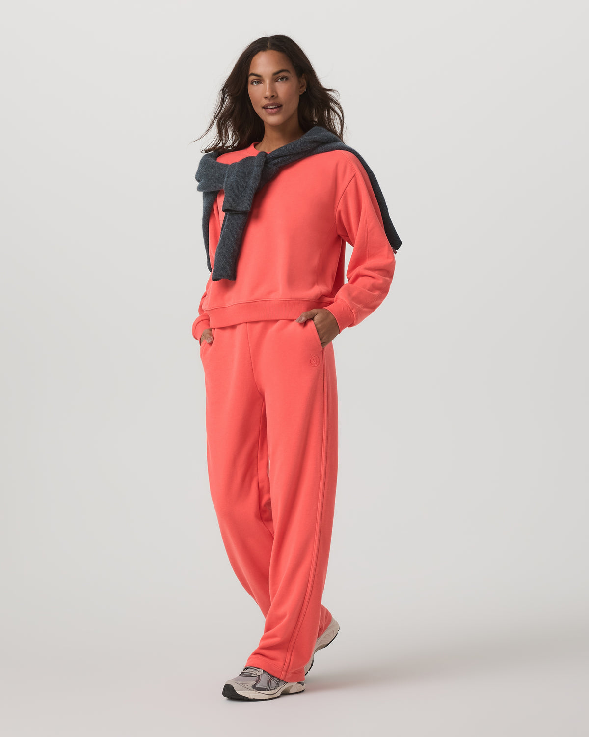 Sedona Seams Crew Women's Bright Coral Sweatshirt - Image 6