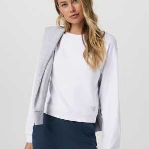 Halo Modern Crew Women's White Lounge Sweatshirt