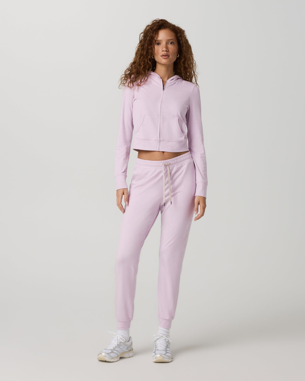 Halo Mini Full Zip Hoodie Lilac Breeze Heather Fitted Hoodie - Image 2