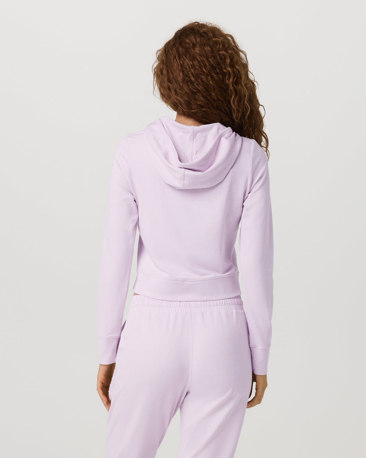 Halo Mini Full Zip Hoodie Lilac Breeze Heather Fitted Hoodie - Image 3