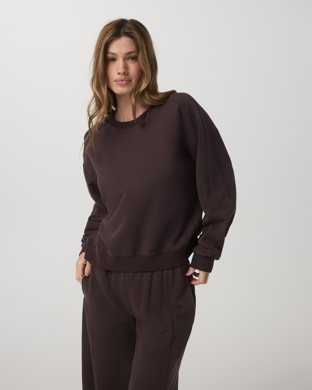 Sedona Seams Crew Women's French Roast Sweatshirt - Image 2