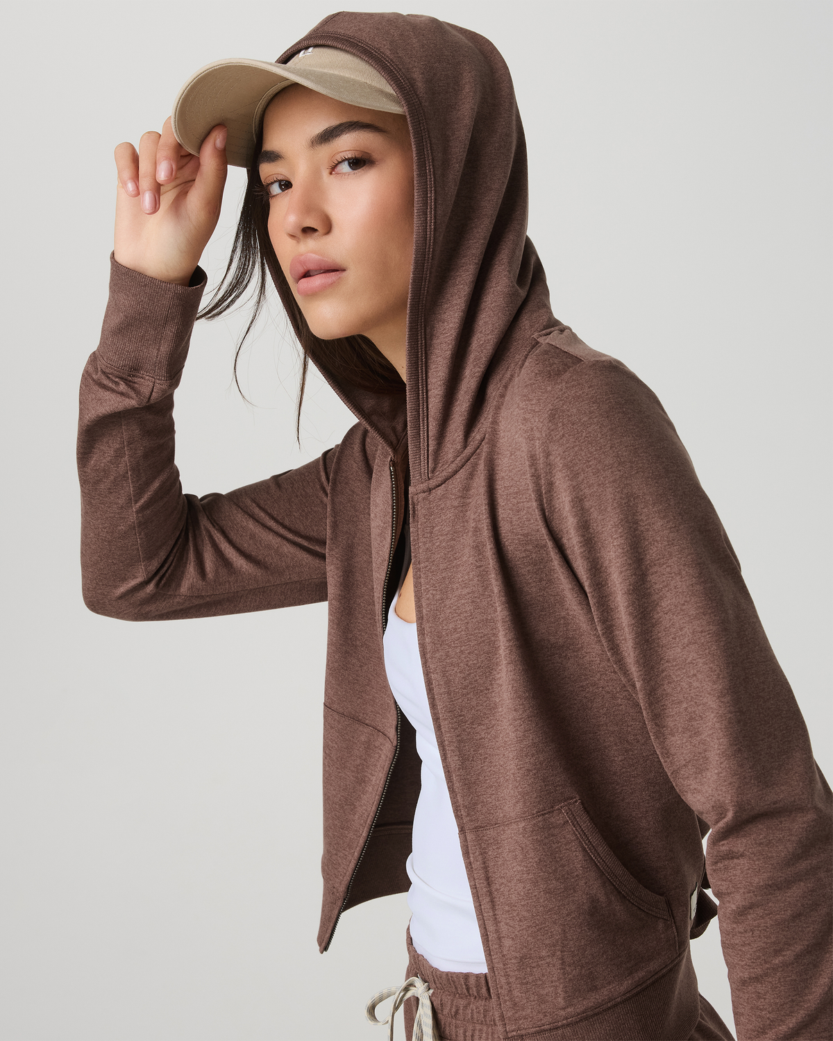 Halo Mini Full Zip Hoodie Women's Sable Heather Hoodie