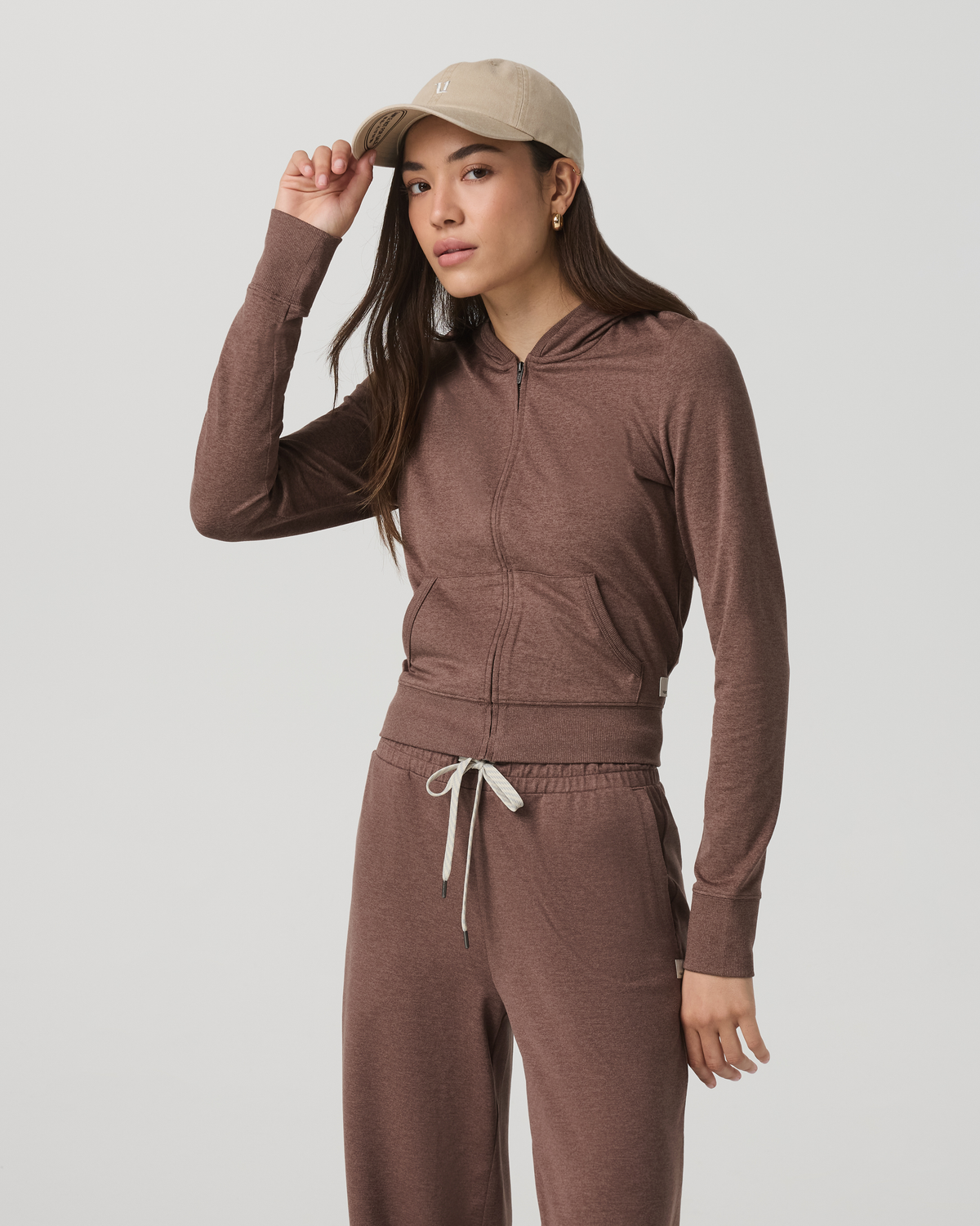 Halo Mini Full Zip Hoodie Women's Sable Heather Hoodie - Image 4