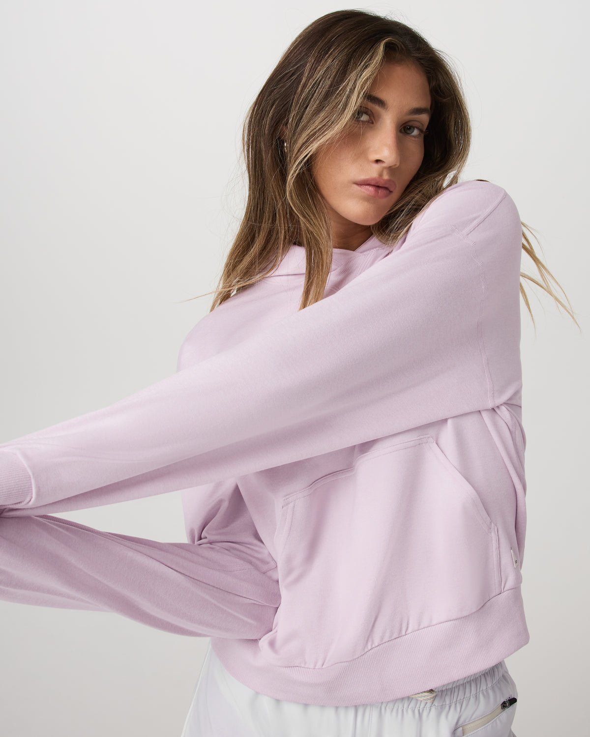 Women's Halo Modern Pullover Hoodie Lilac Breeze Heather - Image 3