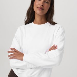 Sedona Seams Crew Women's White Fleece Sweatshirt