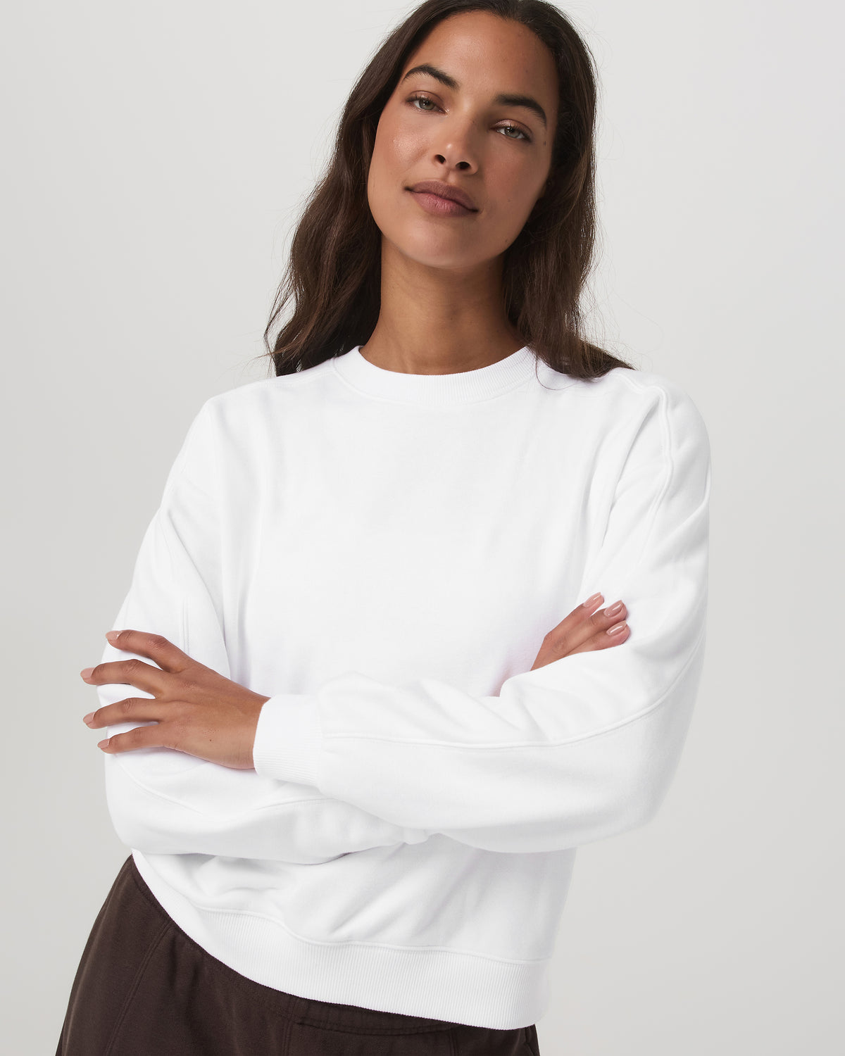 Sedona Seams Crew Women's White Fleece Sweatshirt