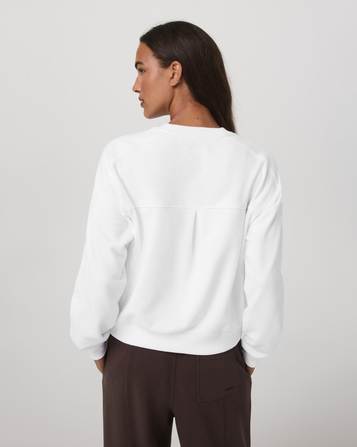 Sedona Seams Crew Women's White Fleece Sweatshirt - Image 3