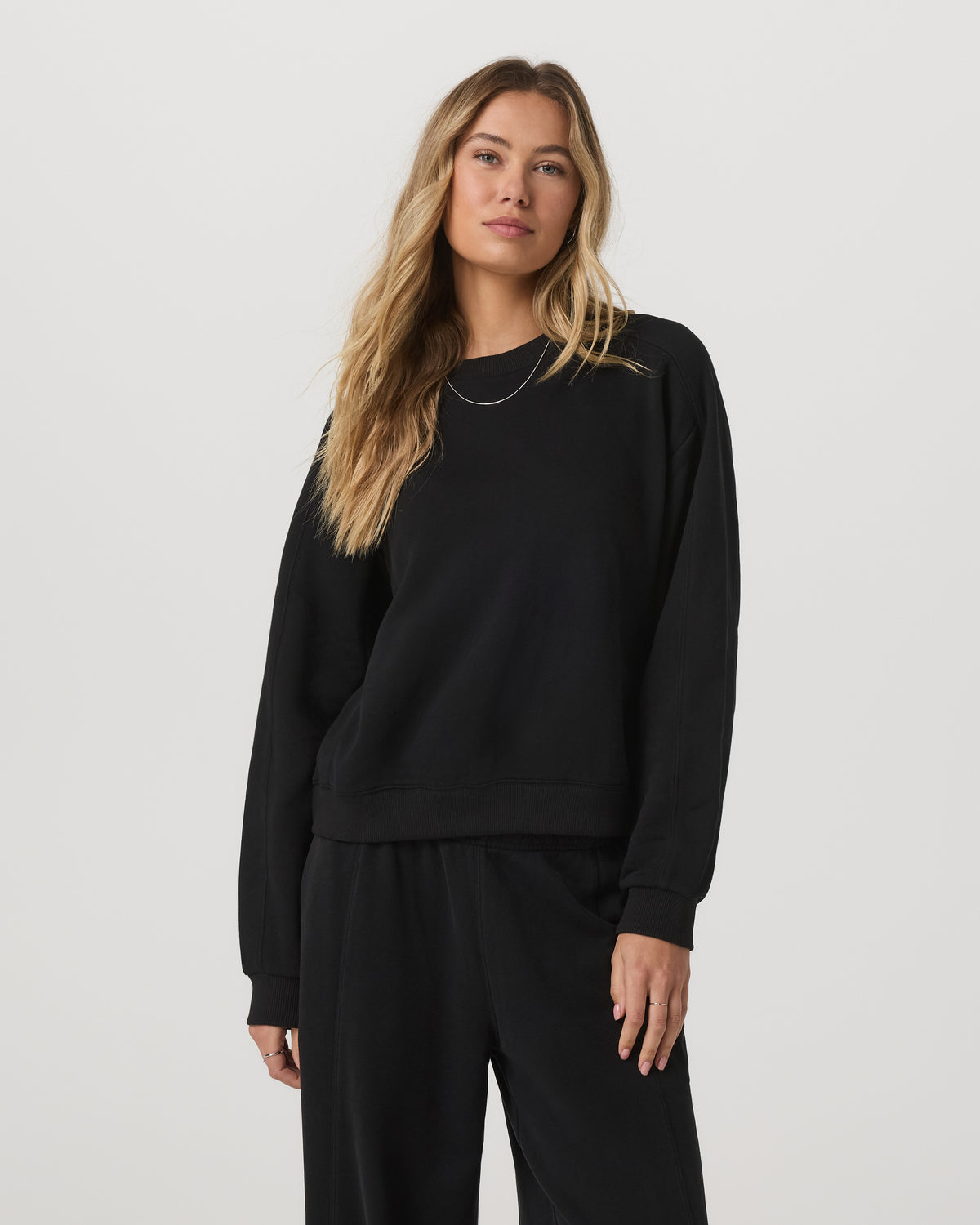 Sedona Seams Crew Women's Black Fleece Sweatshirt - Image 5