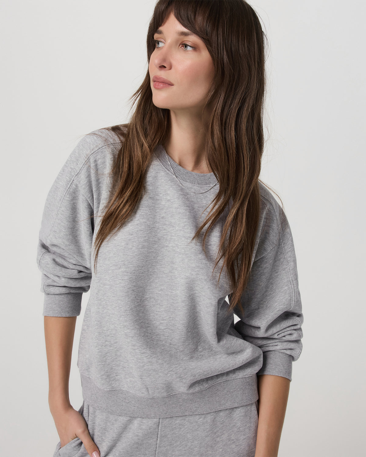 Sedona Seams Crew Women's Light Heather Grey Sweatshirt