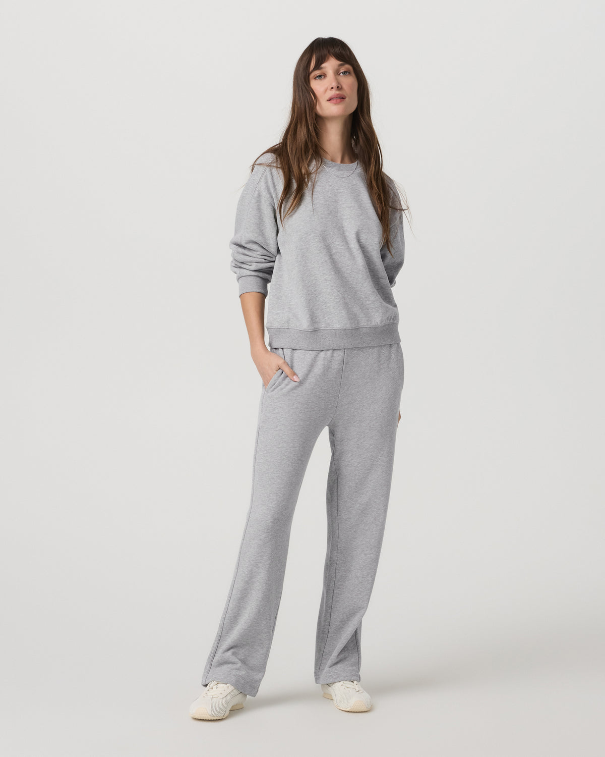 Sedona Seams Crew Women's Light Heather Grey Sweatshirt - Image 2