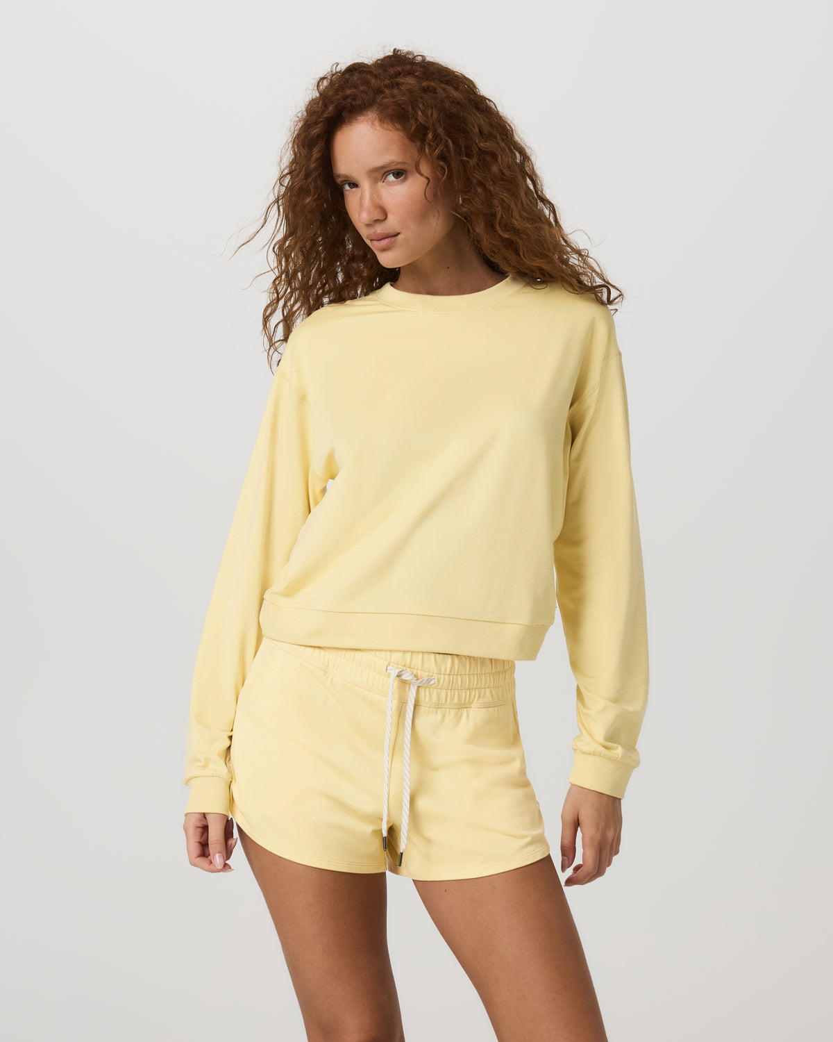 Halo Modern Crew Lemon Snap Heather Lounge Sweatshirt - Image 5