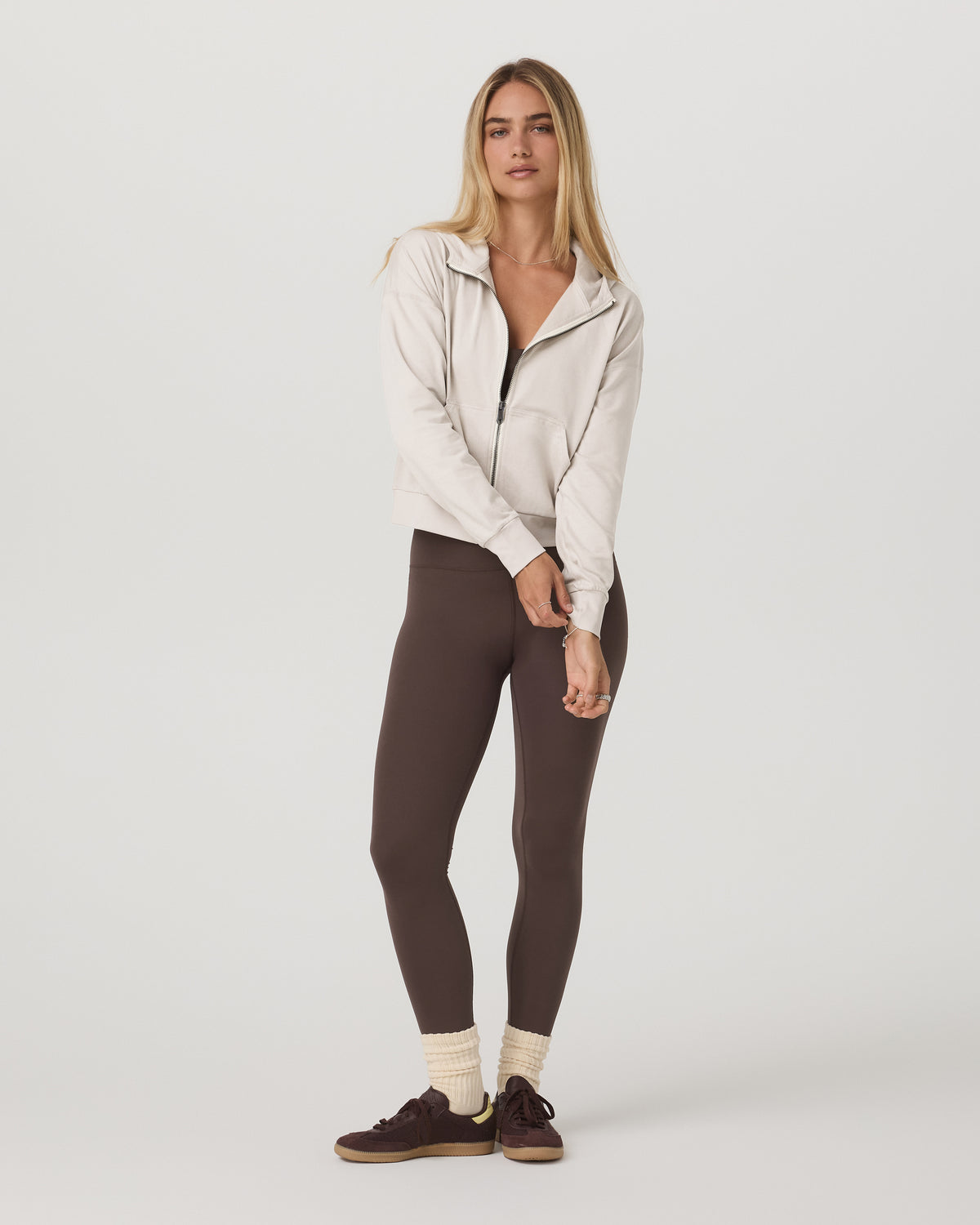 Halo Full Zip Hoodie Women's Ecru Heather Hoodie - Image 2