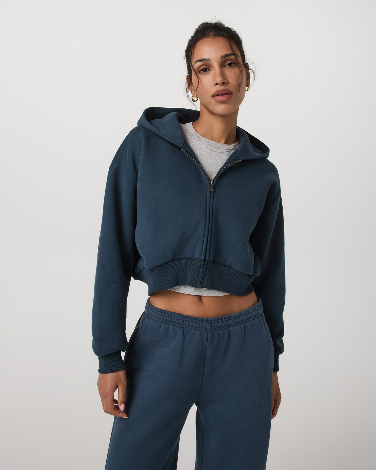 Restore Mini Full Zip Hoodie Ocean Blue Oversized Hoodie
