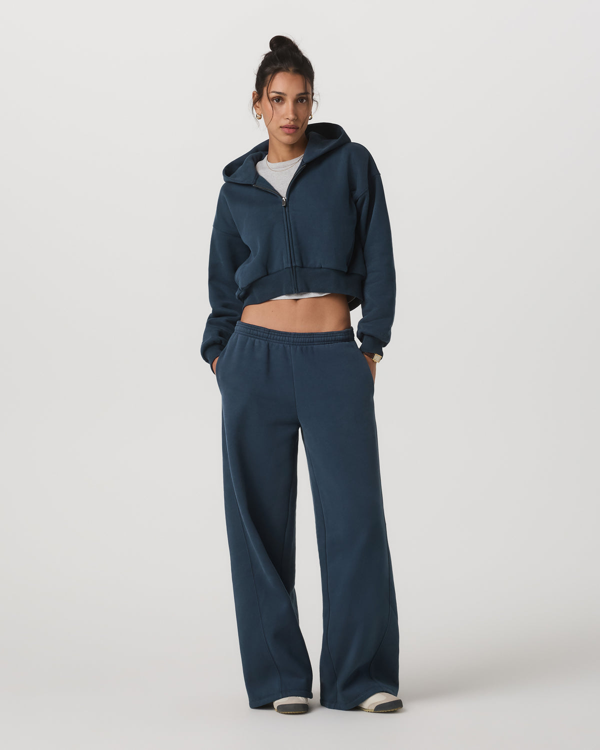 Restore Mini Full Zip Hoodie Ocean Blue Oversized Hoodie - Image 4