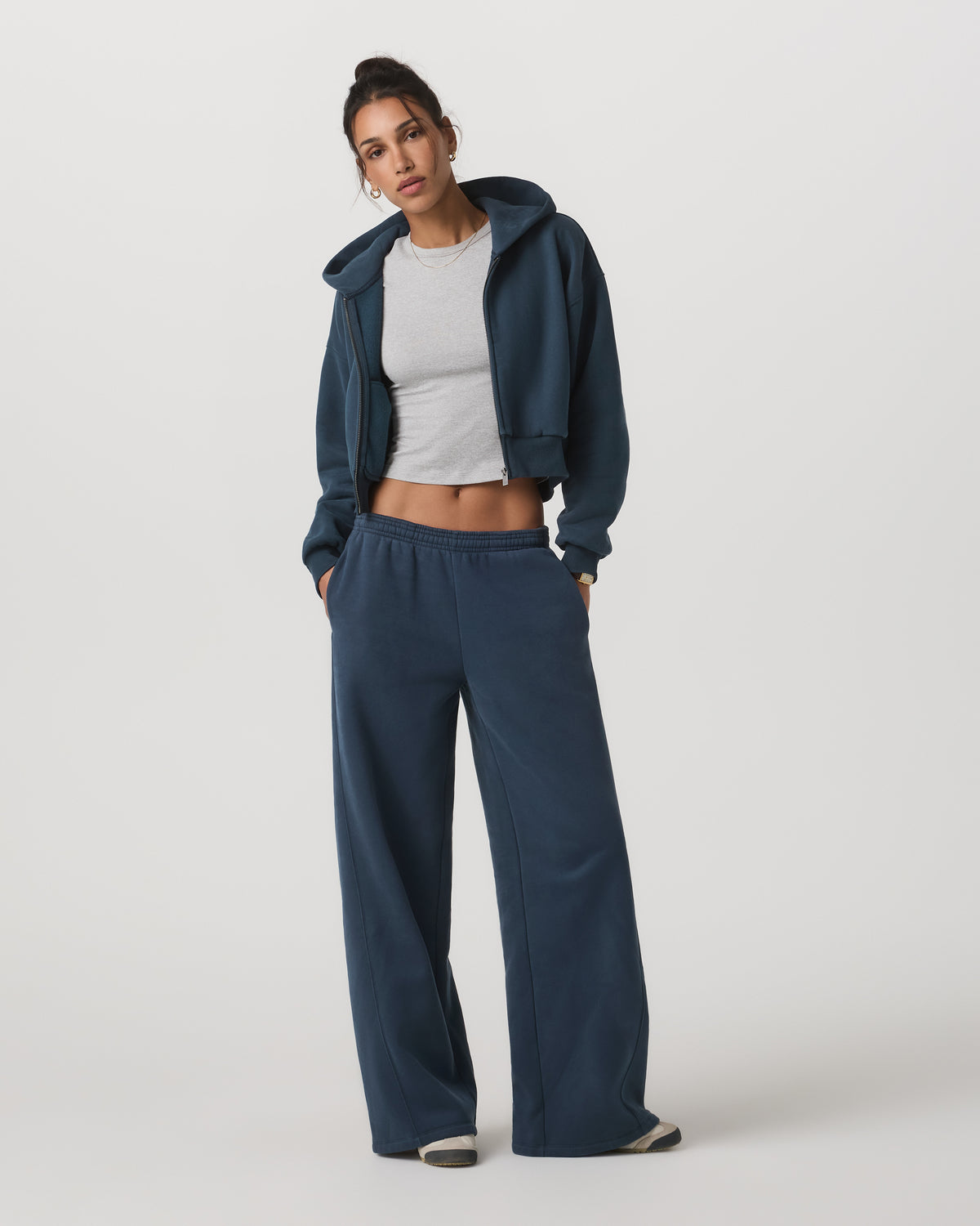 Restore Mini Full Zip Hoodie Ocean Blue Oversized Hoodie - Image 6
