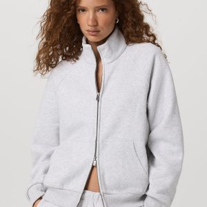 Restore Double Zip Sweatshirt Pale Grey Heather Full-Zip