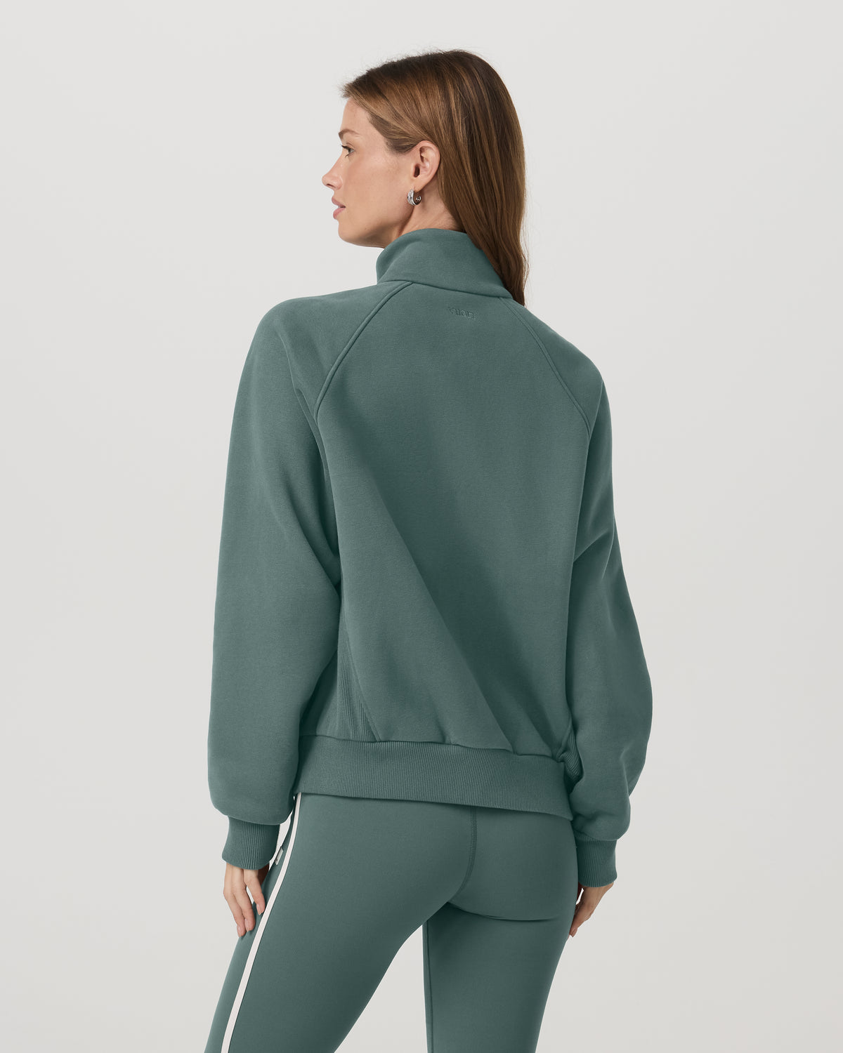 Restore Double Zip Sweatshirt Agate Green Full-Zip Fleece - Image 3