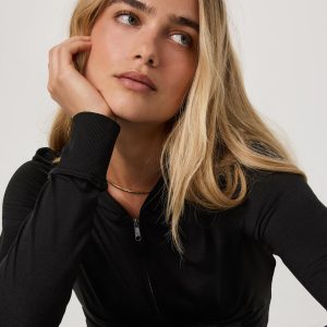 Halo Mini Full Zip Hoodie Black Heather