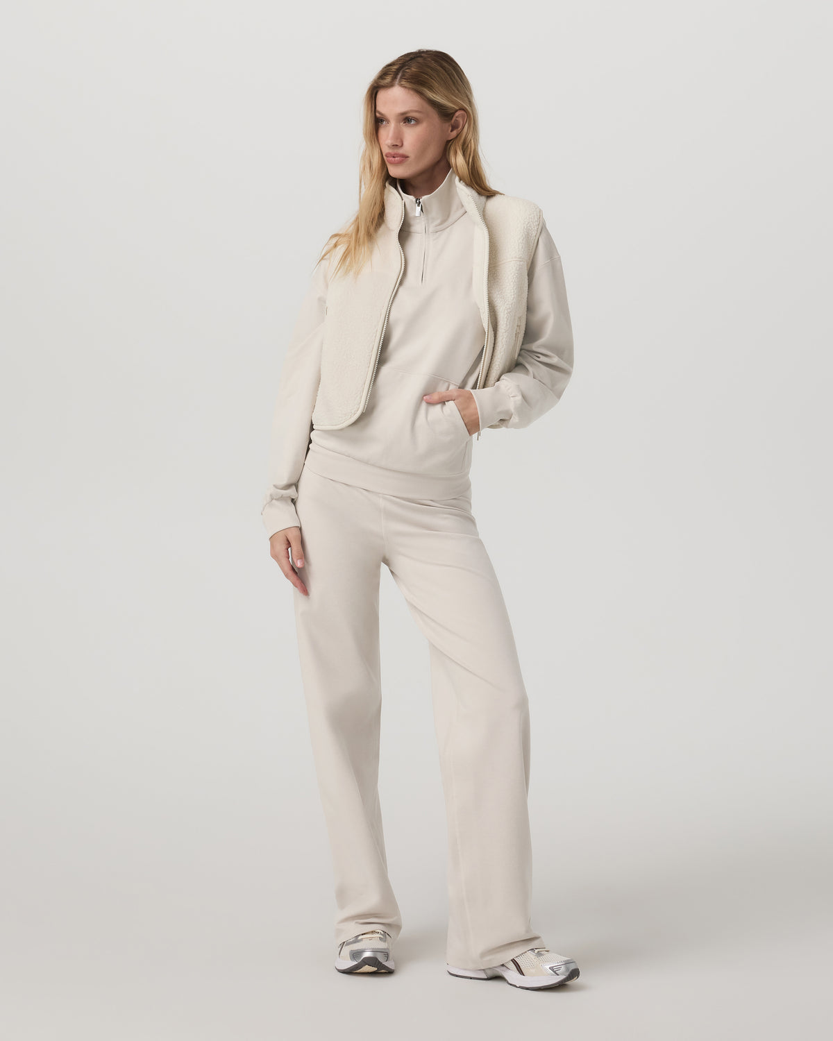 Granite Half Zip Women's Oatmeal Heather Sweatshirt - Image 4