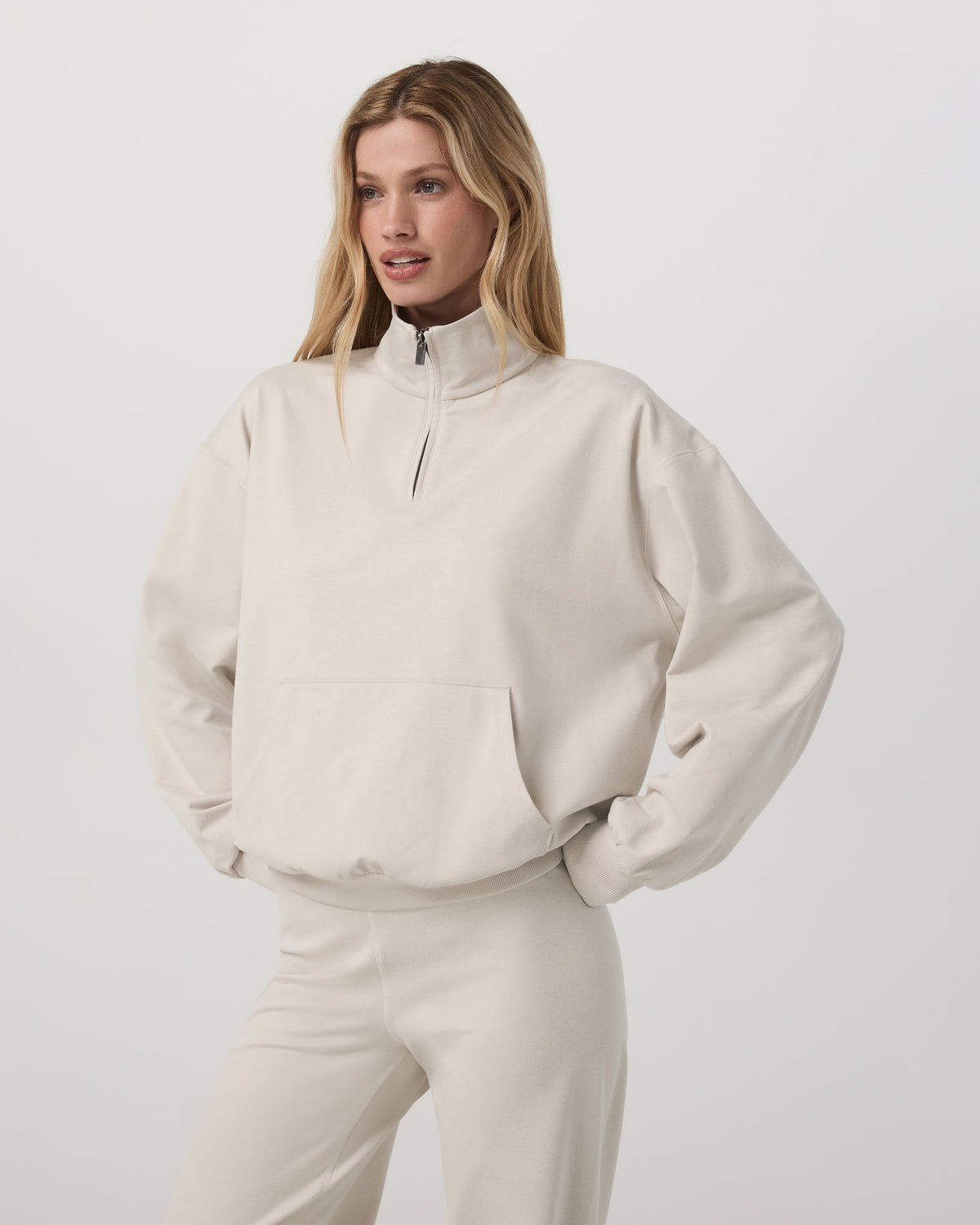 Granite Half Zip Women's Oatmeal Heather Sweatshirt - Image 5