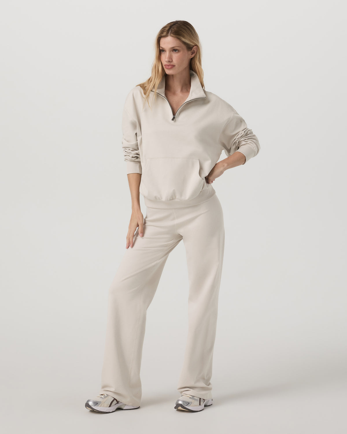 Granite Half Zip Women's Oatmeal Heather Sweatshirt - Image 6