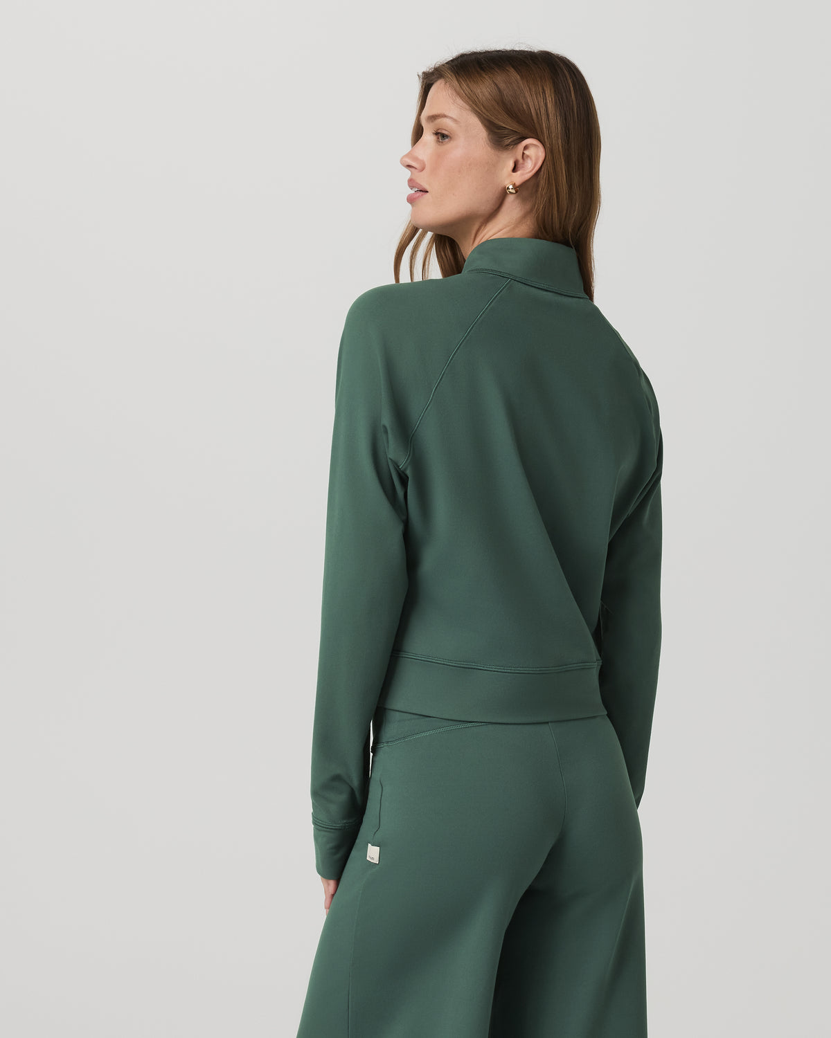 Halo Mini Track Jacket Women's Agate Green Cropped Zip-Up - Image 3
