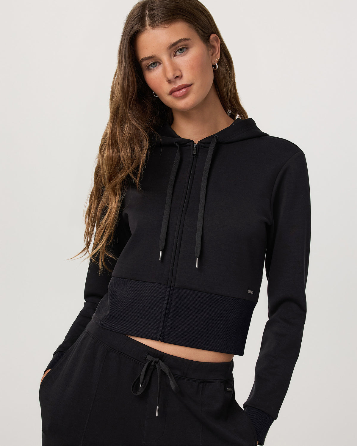 Compose Full Zip Hoodie Women's Black Zip-Up Jacket - Image 2