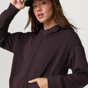 Halo Full Zip Hoodie Women's Raisin Hoodie