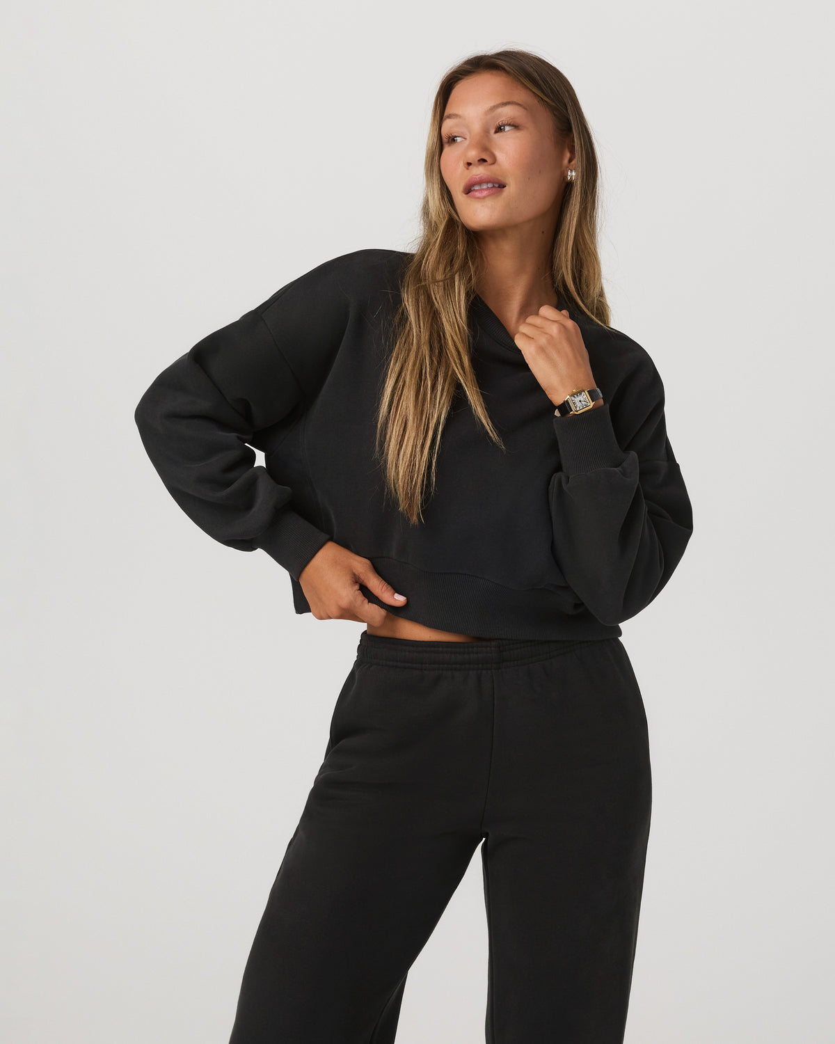 Restore Mini Crew Women's Washed Black Crewneck