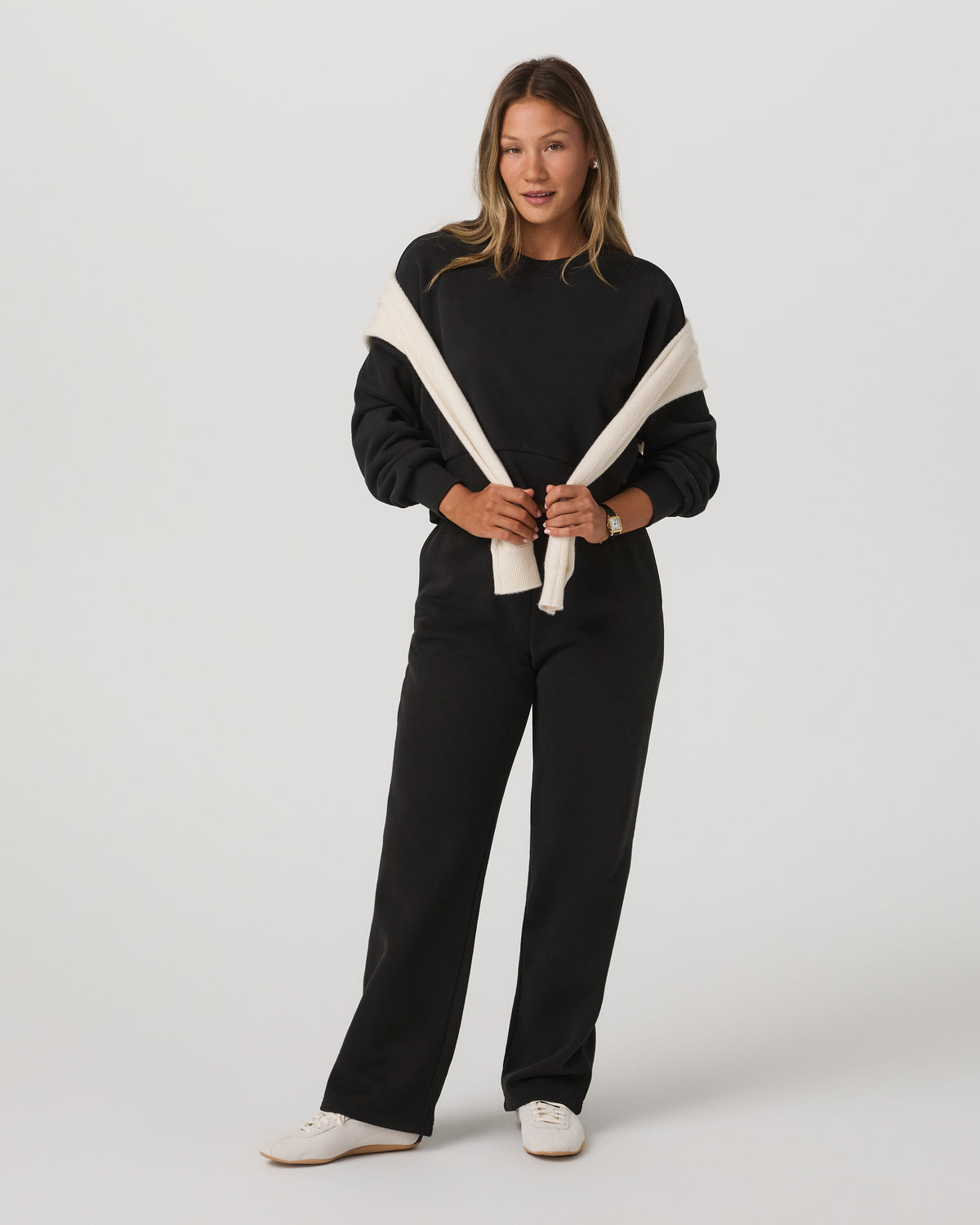 Restore Mini Crew Women's Washed Black Crewneck - Image 4
