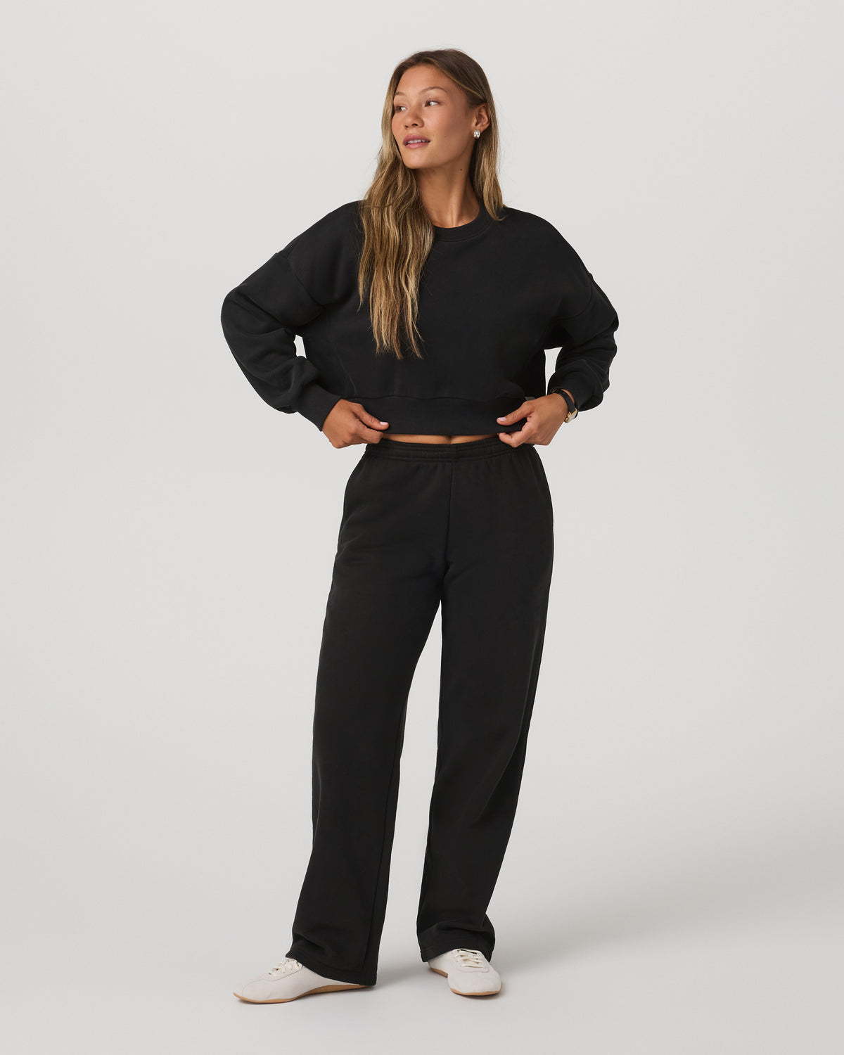 Restore Mini Crew Women's Washed Black Crewneck - Image 6