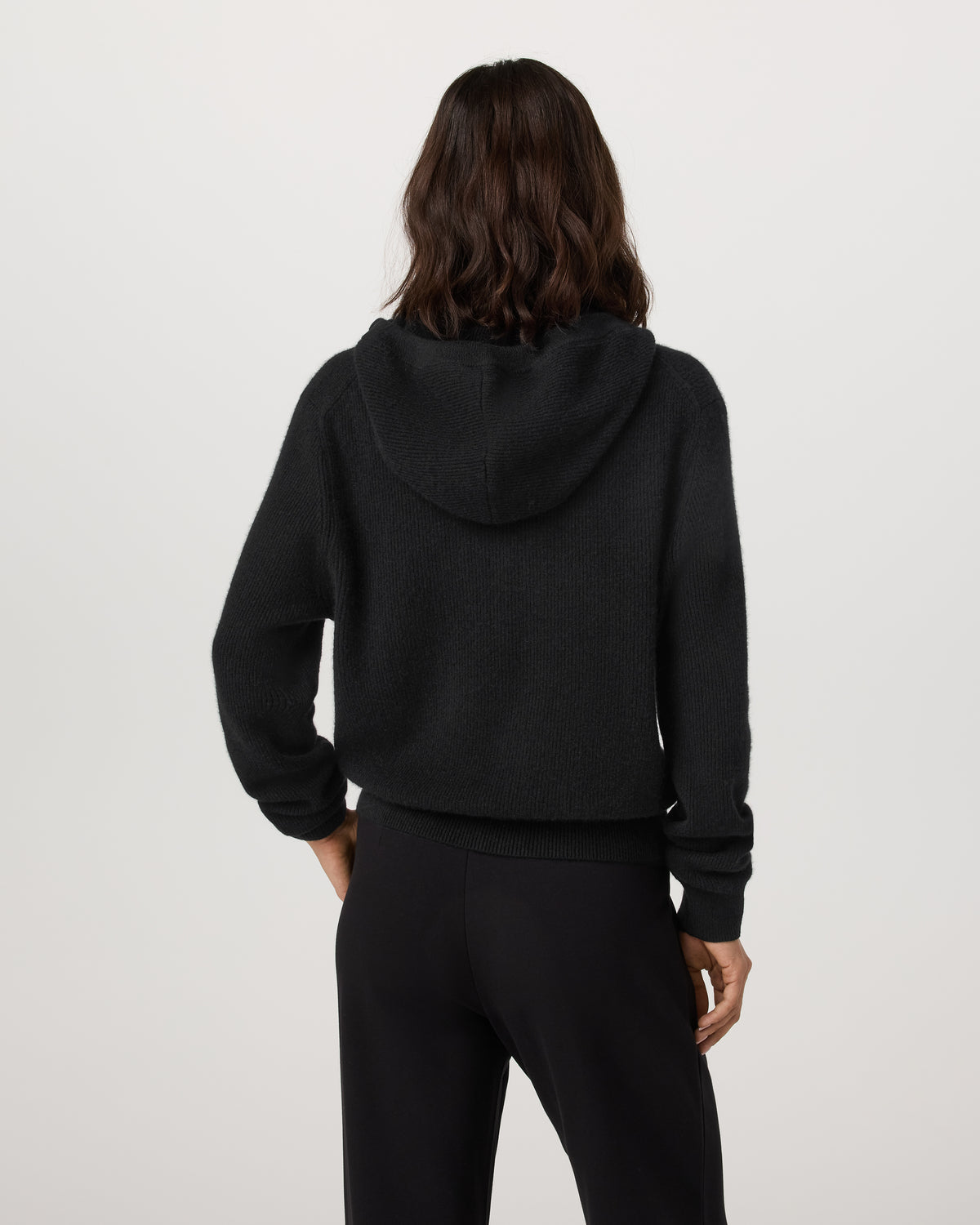 ??milie Cashmere Hoodie Women's Black Zip - Image 3