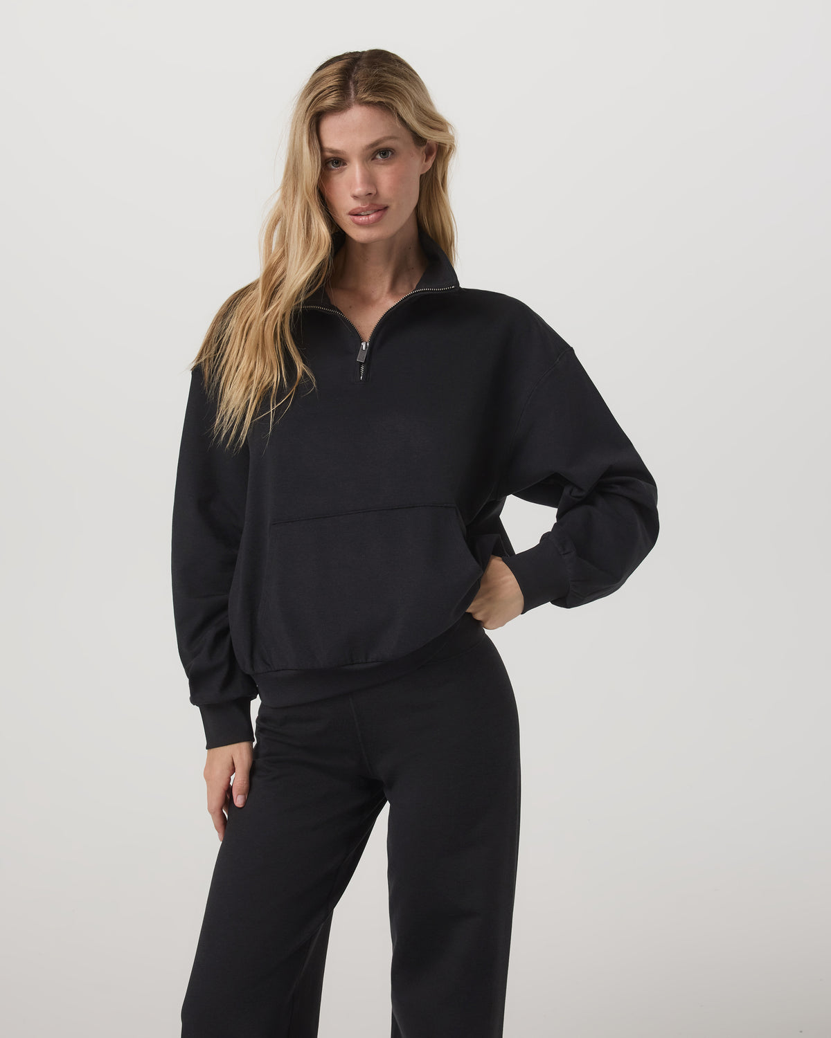 Granite Half Zip Black Heather Pullover Sweatshirt - Image 2