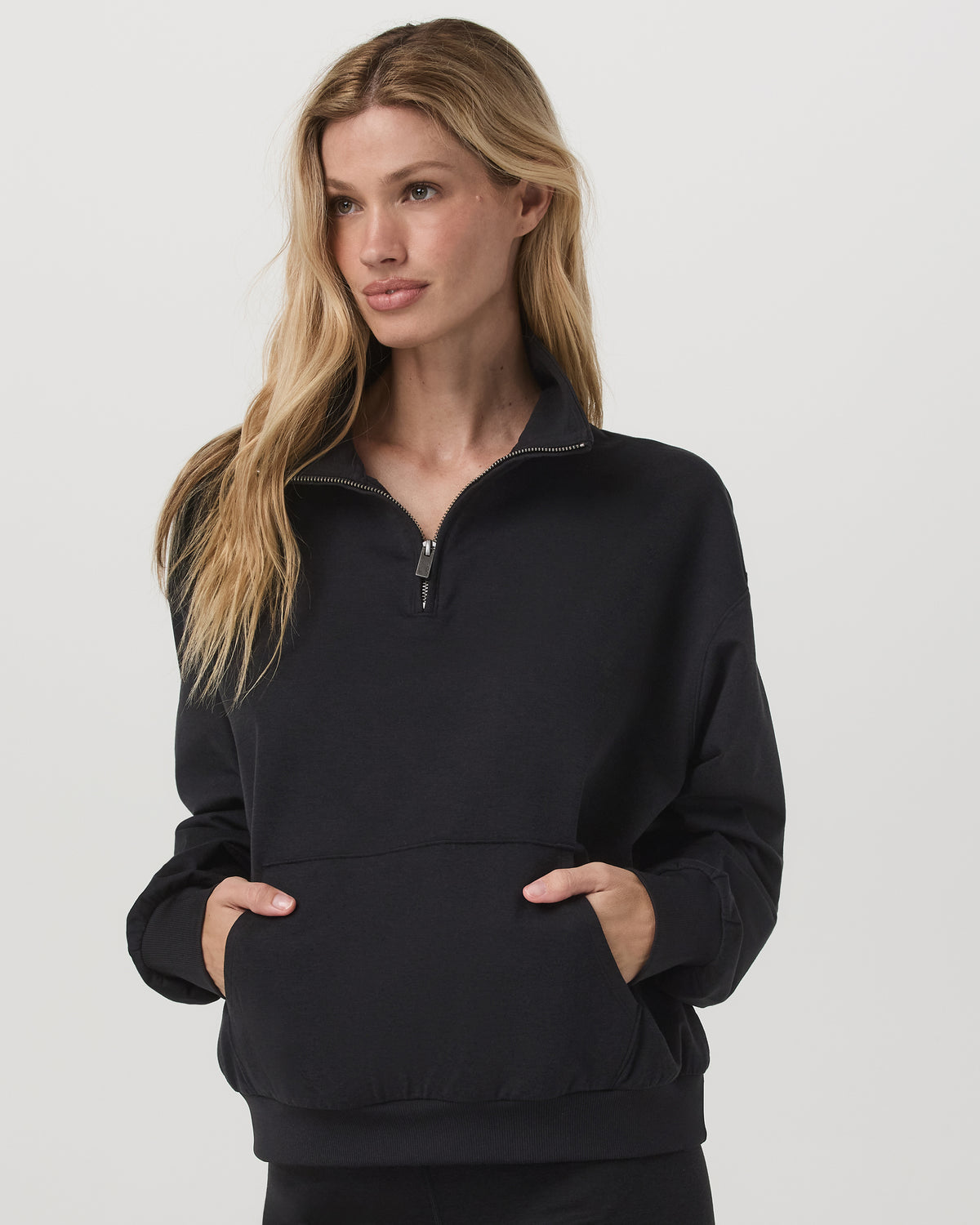 Granite Half Zip Black Heather Pullover Sweatshirt - Image 5