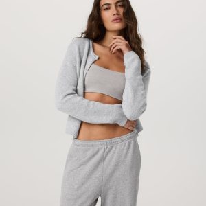 ??milie Cashmere Cardi Women's Pale Grey Heather