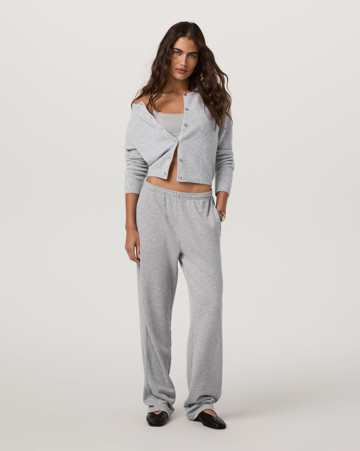 ??milie Cashmere Cardi Women's Pale Grey Heather - Image 4