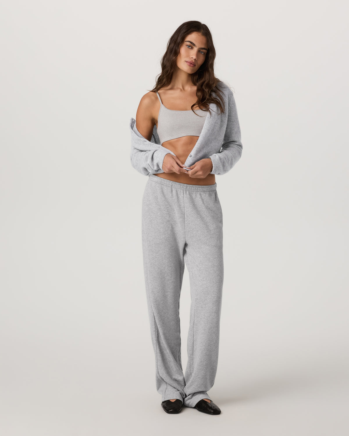 ??milie Cashmere Cardi Women's Pale Grey Heather - Image 6