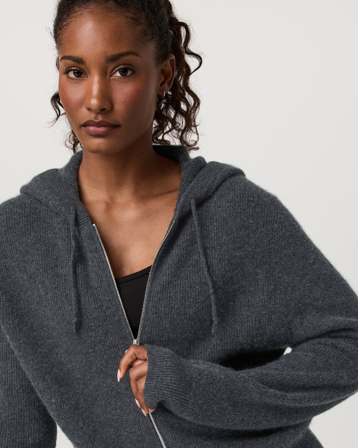 ??milie Cashmere Hoodie Women's Charcoal Heather