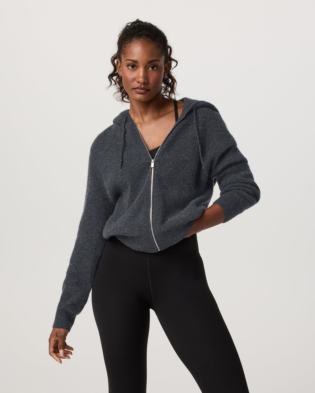 ??milie Cashmere Hoodie Women's Charcoal Heather - Image 2