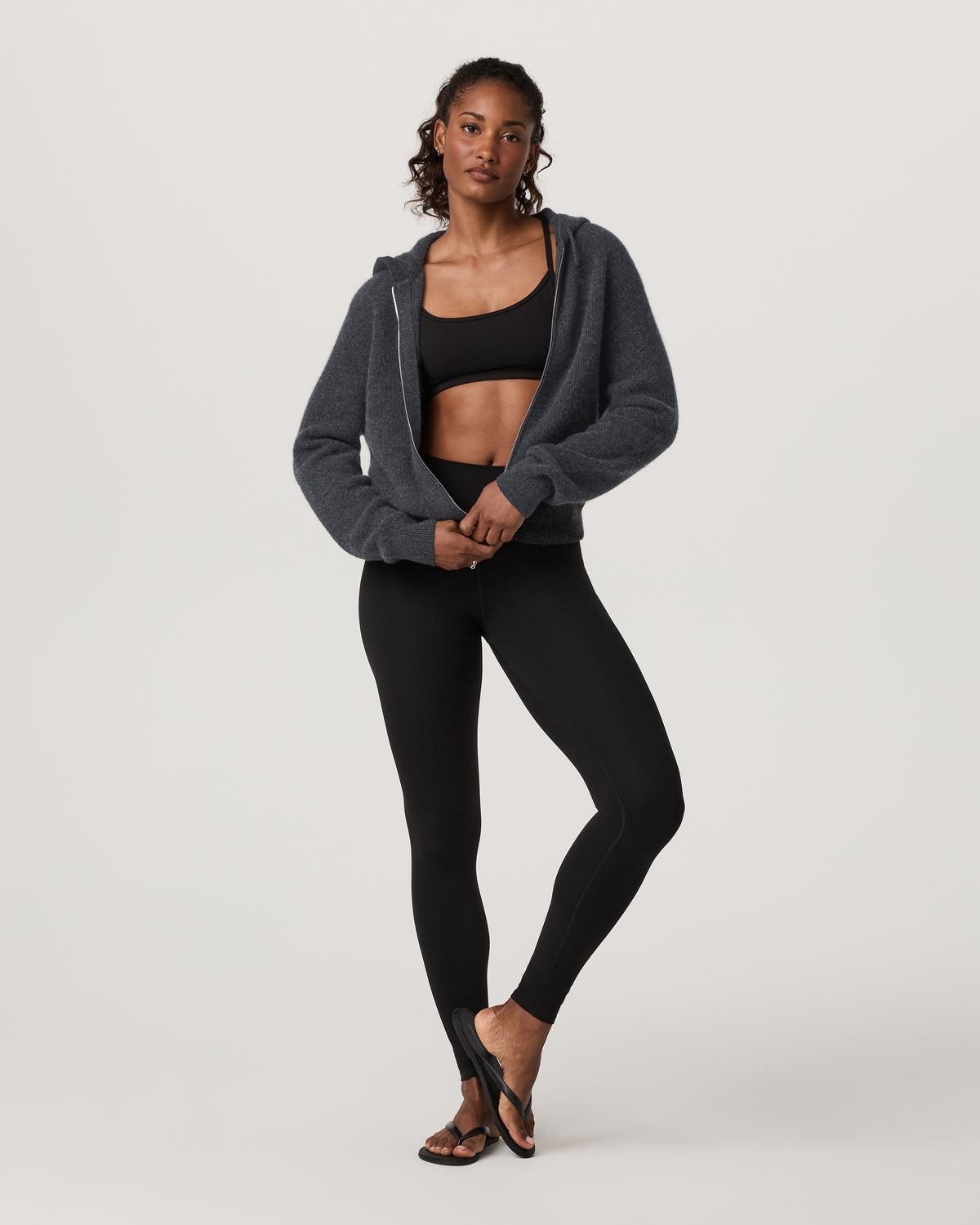 ??milie Cashmere Hoodie Women's Charcoal Heather - Image 4