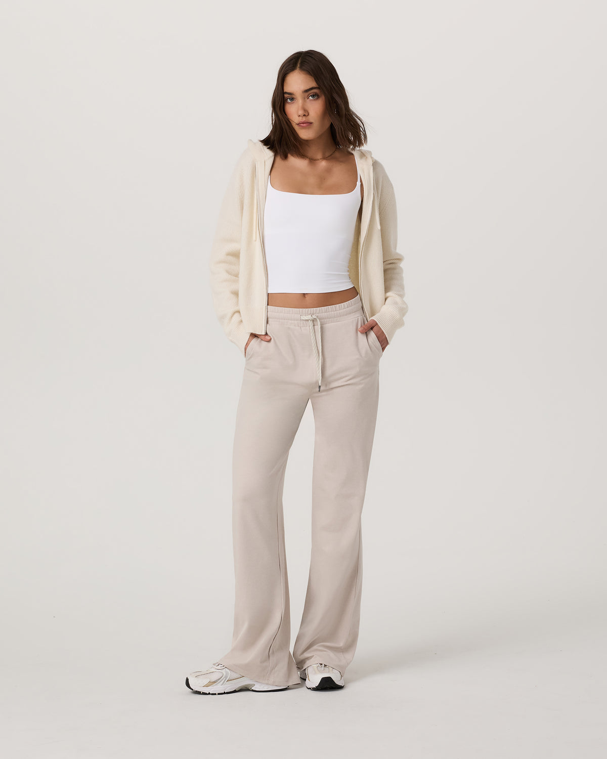 ??milie Cashmere Hoodie Women's Porcelain Zip - Image 5