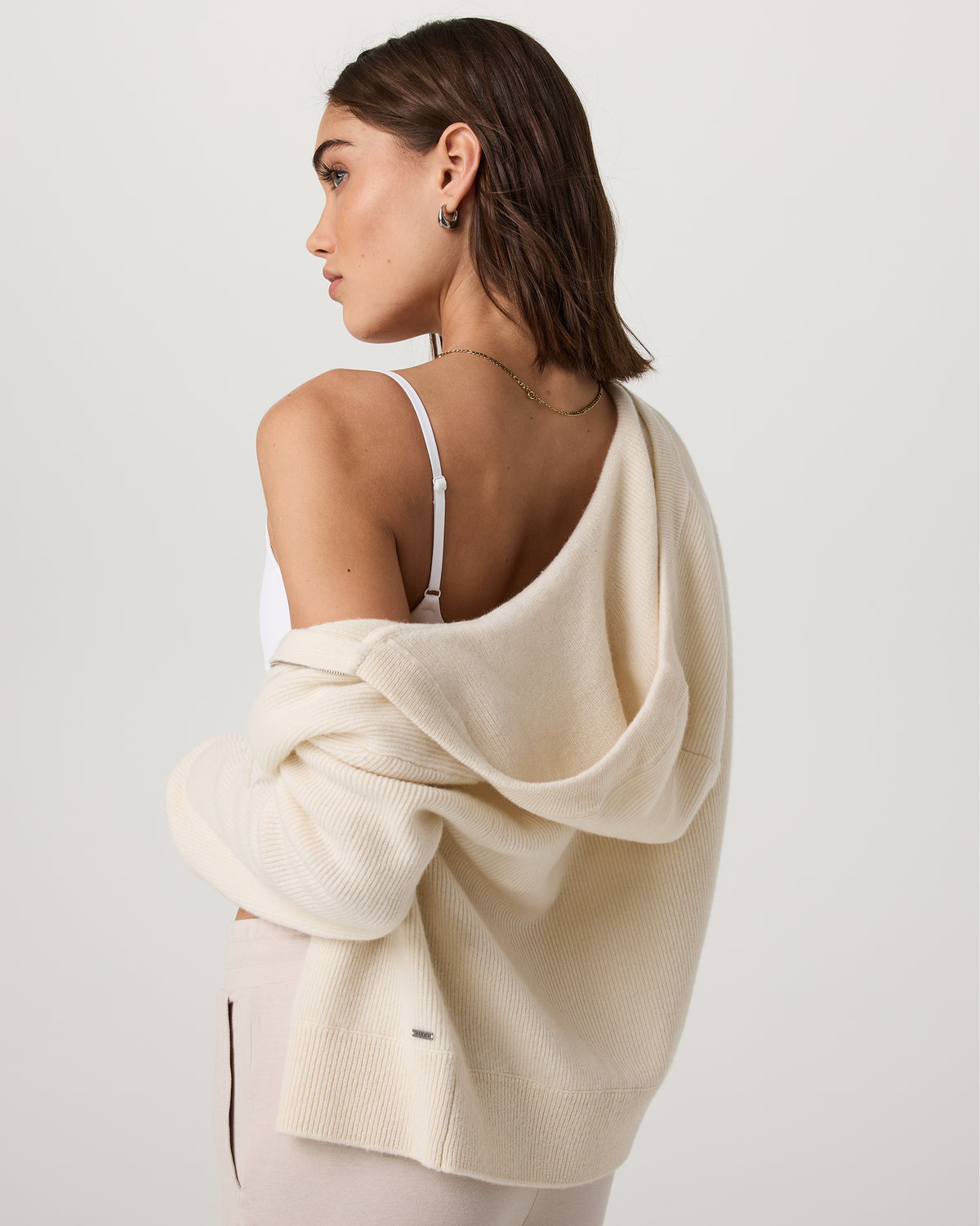 ??milie Cashmere Hoodie Women's Porcelain Zip - Image 6