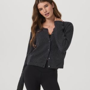 ??milie Cashmere Cardi Women's Charcoal Heather
