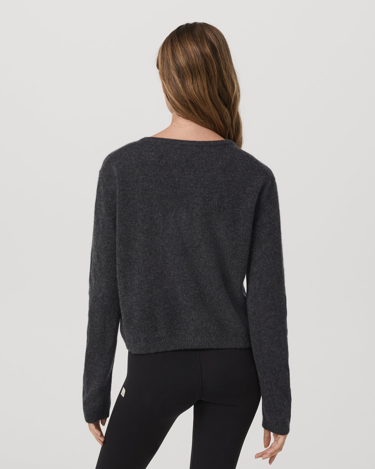 ??milie Cashmere Cardi Women's Charcoal Heather - Image 3