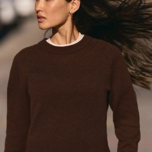 ??milie Cashmere Crew Women's Java Pullover