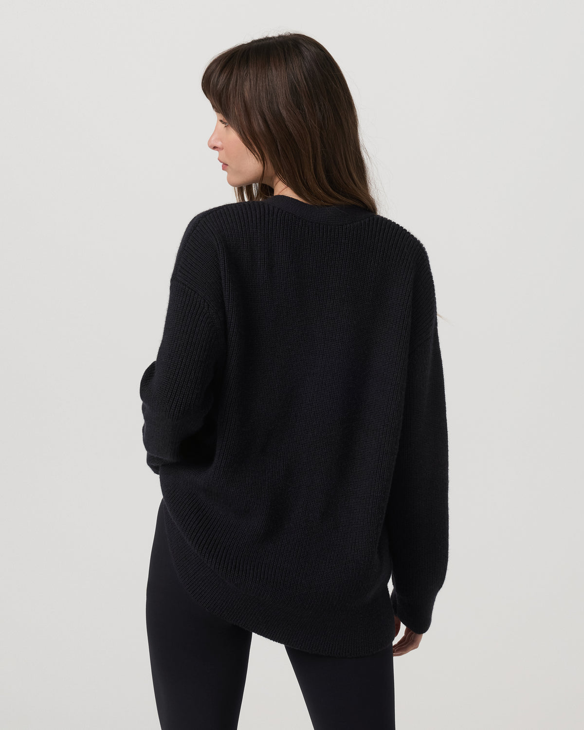 Alps Boyfriend Cardigan Women's Black Knit Sweater - Image 3