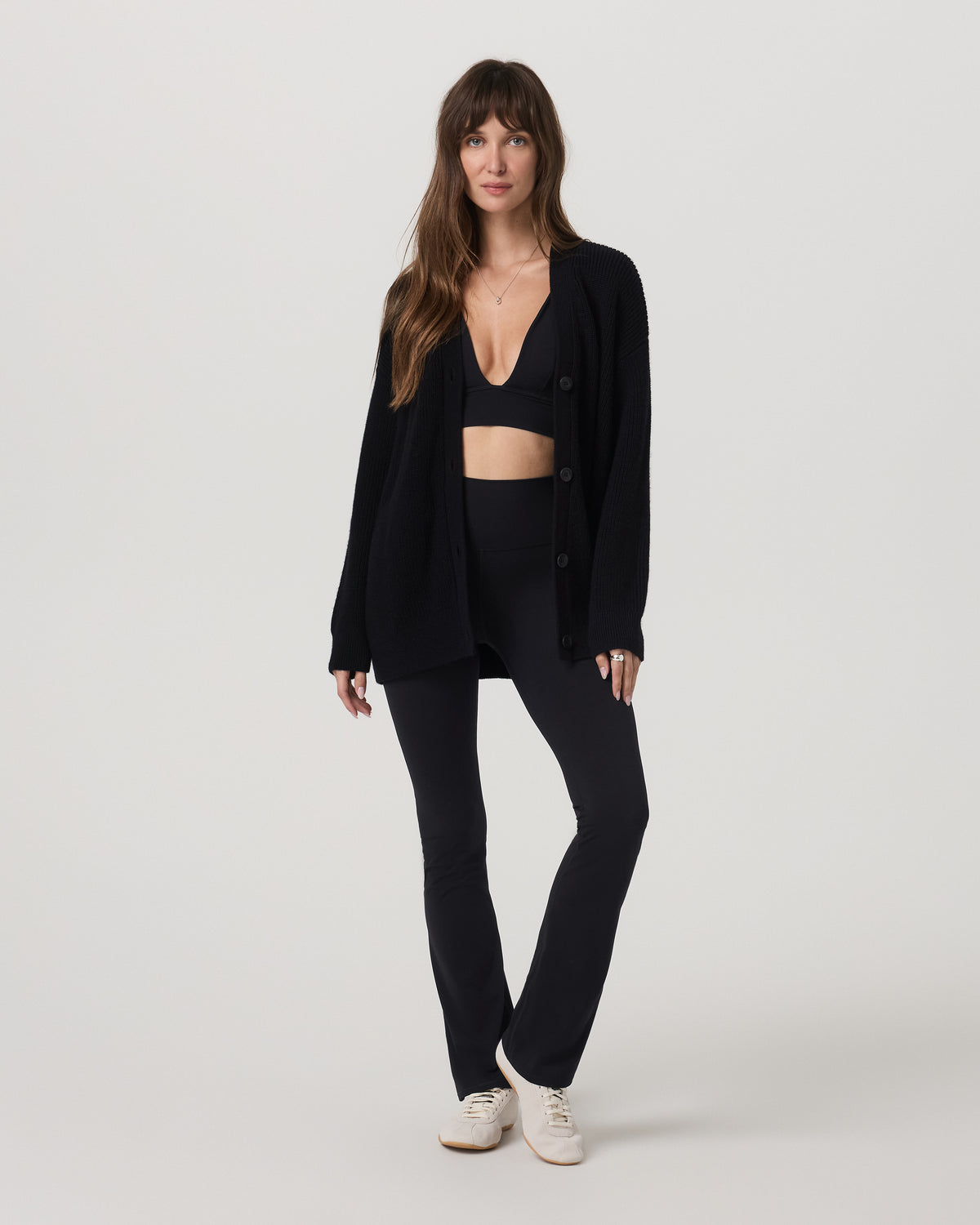 Alps Boyfriend Cardigan Women's Black Knit Sweater - Image 4